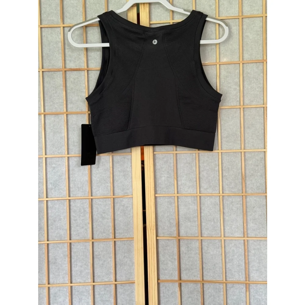 90 DEGREE BY REFLEX NWT women’s charcoal “flex for it” sports bra - Picture 2 of 6